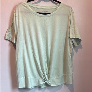 Tek Gear XL Mint Green Relaxed Knot Tie Front Short Sleeve Tee